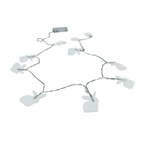 Fiaya Women Cute Rabbit String Lights for Easter, 5.4FT 10 LED Clear Bunny Lights Battery Operated, Easter Fairy Lights for Holiday Party Indoor Outdoor Birthday Bedroom Decor (White)