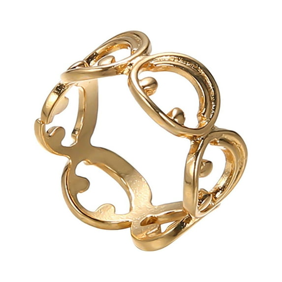 Fiaya Women Cute Smiley Face Ring, Simple Style Literary Temperament Ring, Daily Jewelry Accessories for Women Holiday Party Gift