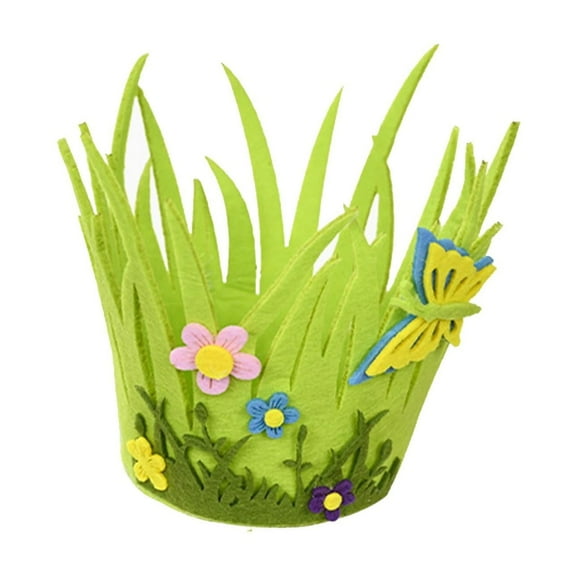 Fiaya Women Easter Basket Decorations, 1pc Cartoon Flower Butterfly Candy Gifts Basket, Easter Eggs Storage Bag for Home Office Kitchen Farmhouse Ornaments, 5.9×3.5×3.5inch (D)