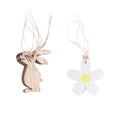 thumbnail image 1 of Fiaya Women Easter Bunny Flower Pendant Set, 8pcs Mini Wooden Bunny Tag Hanging Ornament, Wood Flower Art Crafts for Spring Party Supplies Home Decor (A), 1 of 3