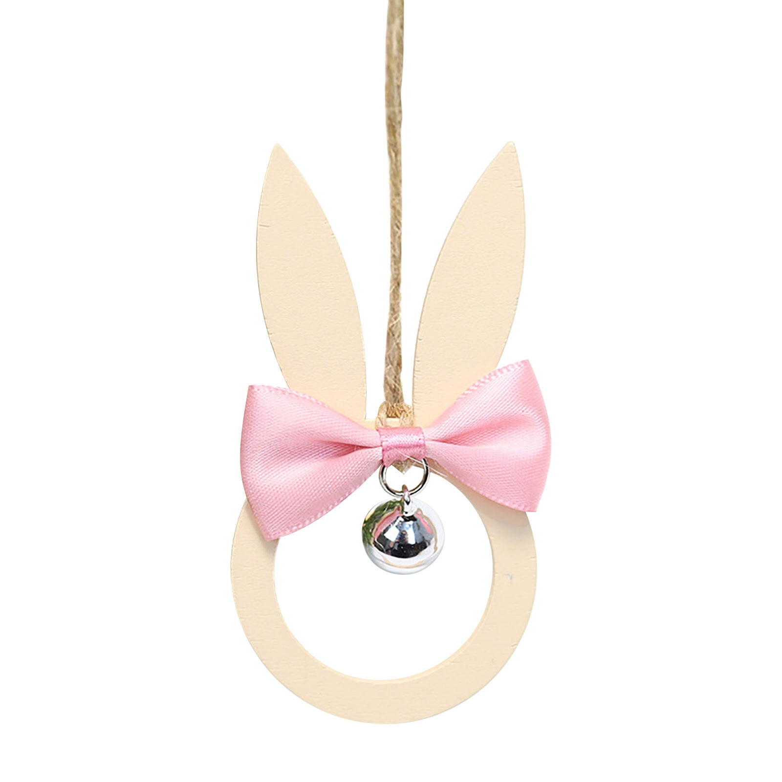Fiaya Women Easter Bunny Hanging Decoration, 1pc Wooden Rabbit Ear Bow ...