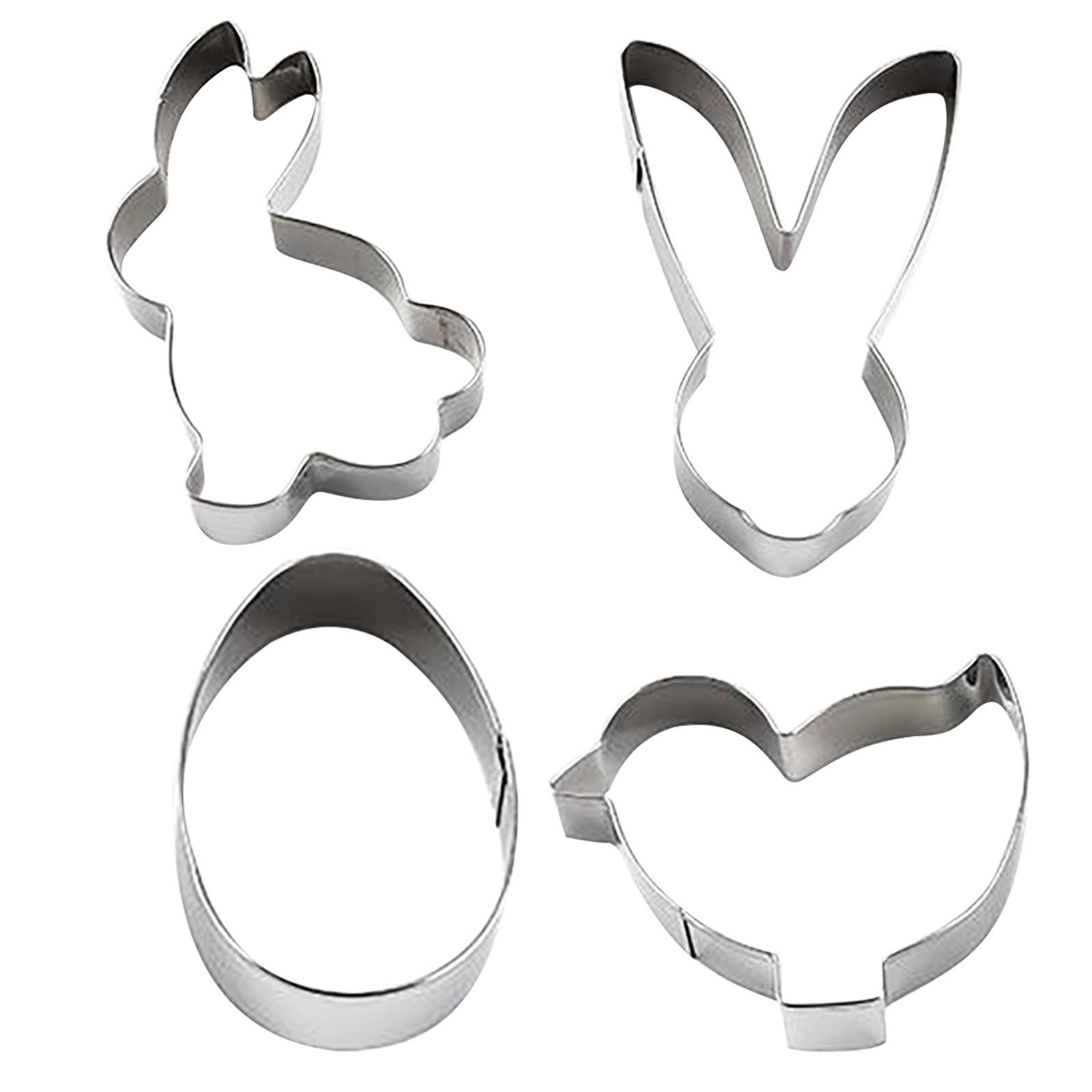 KAISHANE Easter Cookie Cutters Set – 7 Stainless Steel Shapes (Eggs, Bunny, Carrot)