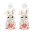 thumbnail image 1 of Fiaya Women Easter Egg Earrings, Cute Rabbit Drop Studs, Hand-Woven Ins Sequin Rice Bead Earrings, Easter Gifts for Women (B), 1 of 8