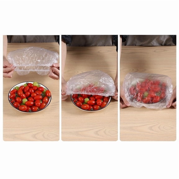 Fiaya Women Elastic Food Covers Reusable Stretchable Bowl Covers for Kitchen Fruits Vegetables Fresh Keeping Dust Proof Plastic Wrap Alternative Versatile 100Pcs 5.91x5.91x1.18in