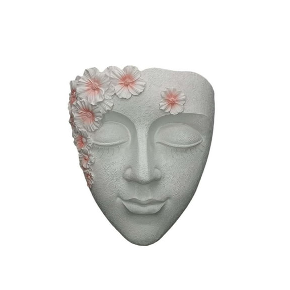 Fiaya Women Face Flower Plant Pots, Head Pots Hanging Walls, 1Pc Resin Planter with Drainage Hole, Creative Succulent Outdoor Flower Pots for Walls Porch Terrace Yard, 5.9×3.5×6.8inch (White)