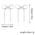 thumbnail image 1 of Fiaya Women Fashion Bow Earrings, 1Pairs Simple Lightweight Bow Ribbon Studs, Daily Earrings Jewelry Accessory Presents for Women (Silver-C), 1 of 2