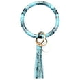 thumbnail image 1 of Fiaya Women Fashion Trend Large Leather Bracelet Tassel Round Keychain Ring Jewelry Wristban (F), 1 of 2