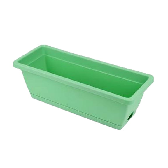 Fiaya Women Flower Window Box Planter, 1Pc 16.9inch Plastic Vegetable Planters, Rectangular Flower Pots for Windowsill Patio Porch Garden Home Decor (Green)
