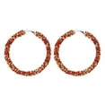 thumbnail image 1 of Fiaya Women Glitter Rhinestone Hoop Earrings, Circle Sparkle Crystal Wrapped Drop Dangle Earrings, Statement Jewelry for Women (A), 1 of 7