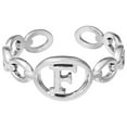 thumbnail image 1 of Fiaya Women Heart Initial Round Ring, 1pc Open Adjustable Dainty Cute Letter Rings, Valentine Anniversary Birthday Jewelry Gifts for Women (F), 1 of 1