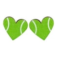 thumbnail image 1 of Fiaya Women Heart Shaped Wooden Sports Stud, Baseball Football Volleyball Basketball Wood Earrings, Fans Players Jewelry (I), 1 of 4
