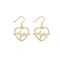 thumbnail image 1 of Fiaya Women Hollowing Geometric Heartbeat Earrings, Simplicity Wave Line Ripple Electrocardiogram Lifeline Earrings Birthday Gifts (Gold), 1 of 3