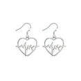thumbnail image 1 of Fiaya Women Hollowing Geometric Heartbeat Earrings, Simplicity Wave Line Ripple Electrocardiogram Lifeline Earrings Birthday Gifts (Silver), 1 of 3