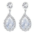 thumbnail image 1 of Fiaya Women Imitation Diamond Dangle Earrings, Rhinestone Drop Earrings, Teardrop Cubic Zirconia Earrings, Wedding Costume Jewelry Gift for Women, 1 of 7