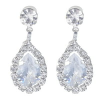 Fiaya Women Imitation Diamond Dangle Earrings, Rhinestone Drop Earrings, Teardrop Cubic Zirconia Earrings, Wedding Costume Jewelry Gift for Women