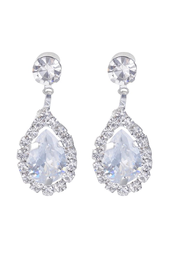 Imitation Diamond Dangle Earrings, Rhinestone Drop Earrings, Teardrop Cubic Zirconia Earrings, Wedding Costume Jewelry Gift for Women