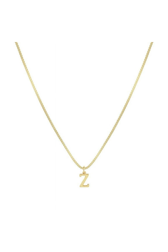 Initial Pendant Necklaces, 1Pc Tiny Dainty Gold Letter Name Charm Necklace, Simple A-Z Personalized Trendy Jewelry Gift for Women, 17.7inch (Z)