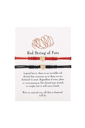 Knotted Red Rope Bracelet, 1pc Lovers Paper Card Bracelet, Red String Bracelets, Adjustable Red Knot String Bracelet Amulet for Protection, Evil Eye and Good Luck (F)