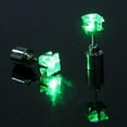 thumbnail image 1 of Fiaya Women LED Light Up Earrings, 1 Pairs Bright Stylish Glow Studs, Shiny Square Diamond Crown Ear Drop for Women Men Girlfriend Boyfriend (Green), 1 of 2