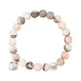 thumbnail image 1 of Fiaya Women Love Pendant Natural Stone Bracelets, 1Pc Healing Beaded Anti-Anxiety Bracelet, Round Beaded Bracelets for Birthday Anniversary Mother's day (Pink), 1 of 3