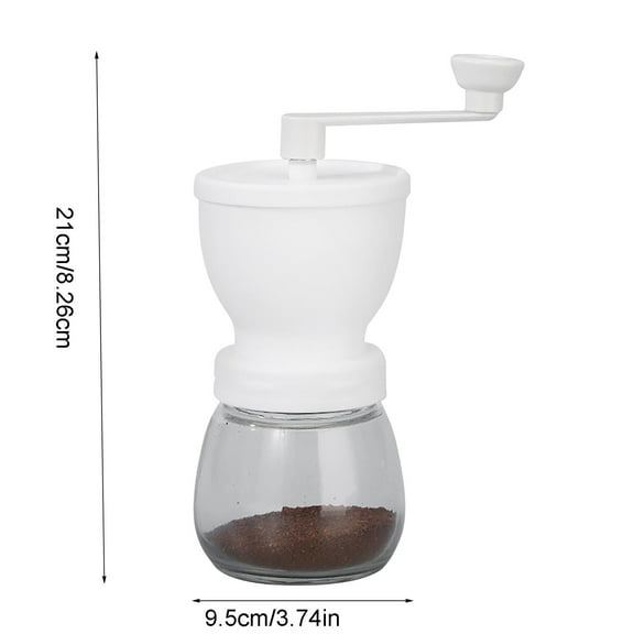 Fiaya Women Manual Coffee Bean Grinder, 1Pc Small Hand Coffee Grinder Mill with Ceramic Burr, Portable Espresso Grinder for Home Office Camping Travel, 8.26 × 3.74 inch (White)