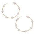 thumbnail image 1 of Fiaya Women Pearl Hoop Earrings for Women, Lightweight Open Circle Dangle Drop Huge Earrings, Artificial Pearl Beaded Earrings Brides Jewelry, 1 of 9