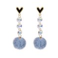 thumbnail image 1 of Fiaya Women Pom Pom Earrings for Women, Trendy Puffy Dangle Earrings, Faux Fur Ball Fluffy Earrings, Prom Puffy Round Earrings, Fun Fairy Earrings for women (Blue), 1 of 3