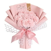 Fiaya Women Preserved Flower Bouquet, 1Pc Artificial Soap Rose Carnation Bouquet, Fake Flowers Gift for Mothers Day Anniversary Engagement Wedding, 11Flower A