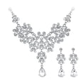 thumbnail image 1 of Fiaya Women Rhinestones Pearl Jewelry Set of 3, Artificial Crystal Zirconia Earrings Necklace Set, Jewelry Accessories for Women Anniversary Gift (E), 1 of 7