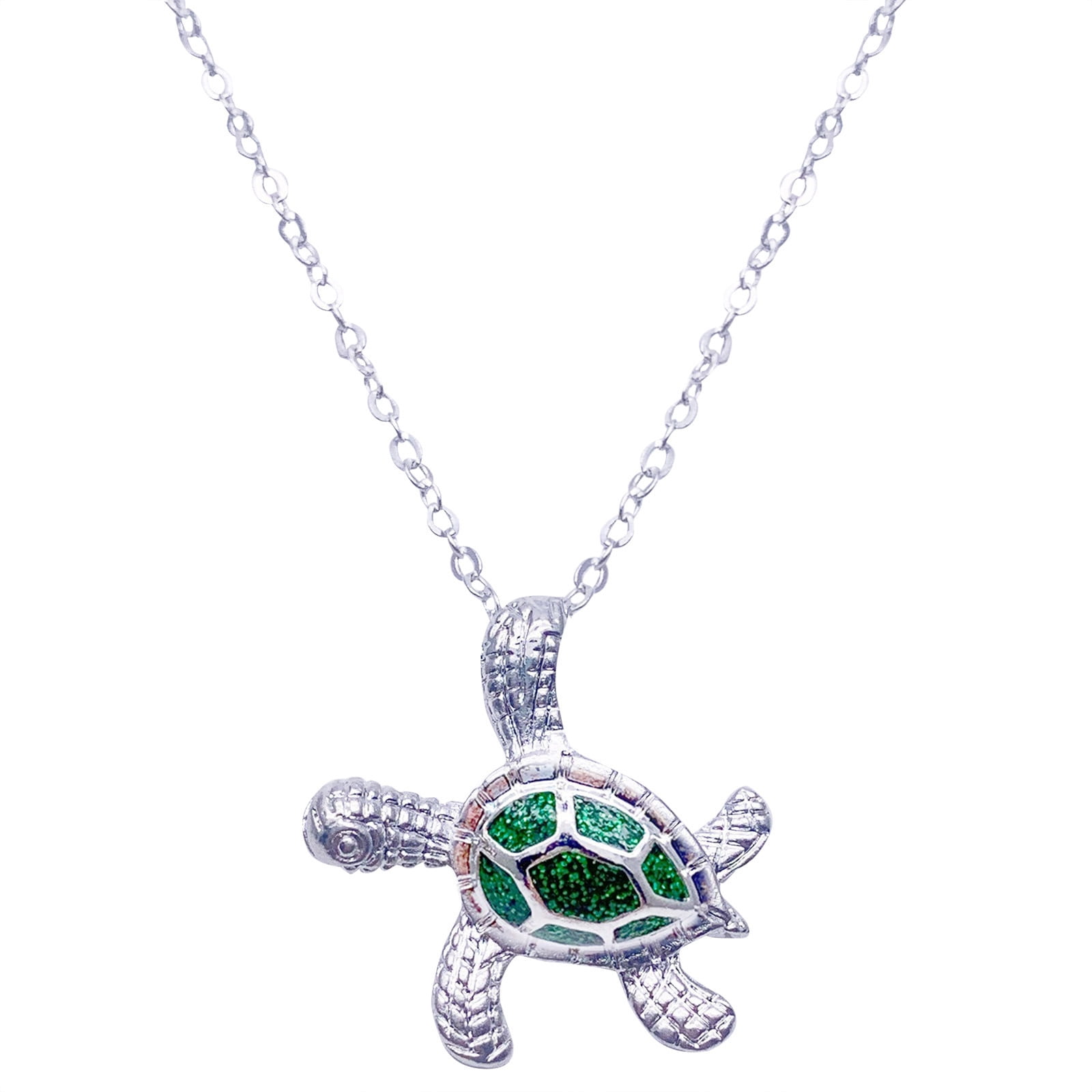 Fiaya Women Sea Turtle Pendant Necklace for Women Men Silver Plated ...