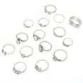 thumbnail image 1 of Fiaya Women Silver Alloy Ring Set, 15Pcs Heart Rhinestone Stackable Finger Ring, Jewelry Gift for Women Holiday Party Gift (A), 1 of 7