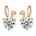 thumbnail image 1 of Fiaya Women Simple Fashion Animal Studs for Women, Gold Sparkling Bunny Diamond Earrings, Jewelry Gifts for Daughter Sister (B), 1 of 4
