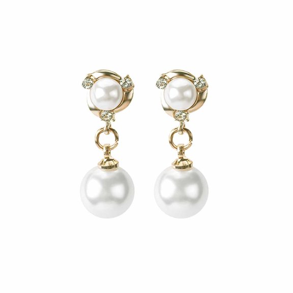 Fiaya Women Simple Fashion Studs, Creative Pearl Earrings for Women, Jewelry Gifts for Daughter Sister (E)