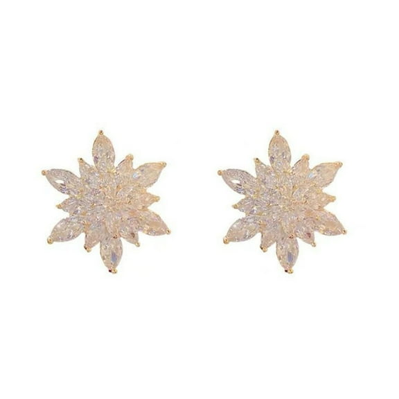 Fiaya Women Simple Fashion Studs, Snowflake Diamond Earrings for Women, Jewelry Gifts for Daughter Sister (A)