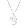 thumbnail image 1 of Fiaya Women Small Angel Pendant Necklace, 1Pc Trendy Guardian Angel Necklace Accessories, Simple Dainty Jewelry Gift for Women Friend Party (Silver), 1 of 1