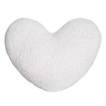 Fiaya Women Soft Heart Shaped Pillow, 1pc Plush Cute Heart Cushion, 9.4x8.7inch Fluffy Throw Pillow Decorative Back Cushions for Bed Sofa Valentine's Day Gifts (White)