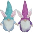 thumbnail image 1 of Fiaya Women Spring Easter Gnomes Decorations, 2 pcs Plush Handmade Dwarf Bunny Figurines, 10.2 inch Faceless Doll Ornaments for Home Tbale Office Decor (A), 1 of 9