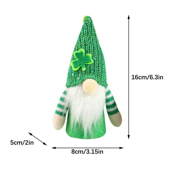 Fiaya Women St Patrick's Day Gnome Hanging Ornament, 1pc Green Plush Elf Dolls Pendants, 6.3x3.15inch Handmade Mini Dwarf for St Patrick's Day Gifts Home Decor (F)