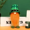 thumbnail image 1 of Fiaya Women St Patrick's Day Gnome Ornament, 1pc Handmade Plush Dolls with Green Plaid Hat, 8x4.8inch Dwarf Elf Figurines for St Patrick's Day Home Party Tabletop Decor (B), 1 of 3