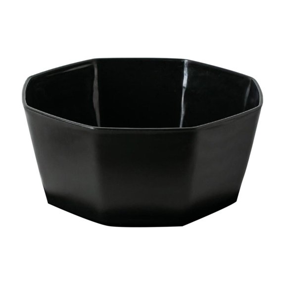 Fiaya Women Succulent Shallow Plant Pot, 1Pc Octagon Bowl Planter Container with Drainage Hole, Small Resin Cactus Flower Pot for Office Home Garden Kitchen Decor, 8.2x3.9inch (Black)