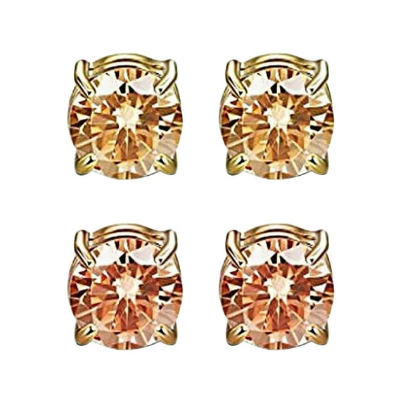 Fiaya Women Trendy Lightweight Cubic Zirconia Earrings, Non Piercing Magnetic Clip on Stud Earrings, Fashion Jewelry Gifts for Women Men (D)