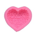 thumbnail image 1 of Fiaya Women Valentines Day 3D Rose Flower Silicone Molds, 1pc Heart Fondant Candy Mold, Valentine's Day Chocolate Mould for Cake Topper Soap Wax Making Party Supplies, 2.2×1.6inch, 1 of 8