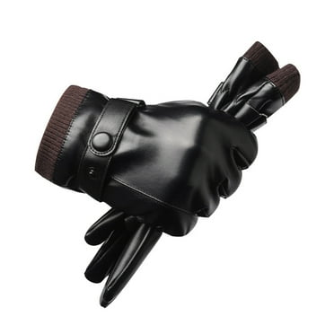 Fiaya Women Winter Motorcycle Leather Gloves, 1pair Warm Touch Screen Windproof Snowproof Gloves, 6.3×10.63inch ColdProof Outdoor Gloves for Men Running Skiing Racing Motocross (Black)