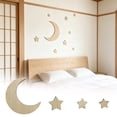 thumbnail image 1 of Fiaya Women Wooden Moon and Stars Wall Decor Set A, Natural Wood Celestial Nursery Bedroom Wall Stickers, DIY Kids Room Decoration, 1 of 8