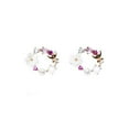 thumbnail image 1 of Fiaya Women Wreath Butterfly Flower Stud Earrings, Cute Sweet Crystal Floral Statement Earrings, Creative Jewelry Gifts for Women (B), 1 of 9