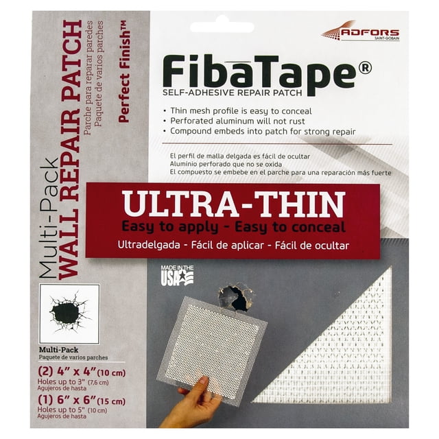 Pathc Wall FibaTape, 3 Pack, Perfect Finish Self-Adhesive Wall Repair Patch, Ultra ...