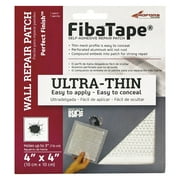 FibaTape, 4 inch x 4inch. Perfect Finish Self-Adhesive Wall Repair Patch, Ultra Thin, White