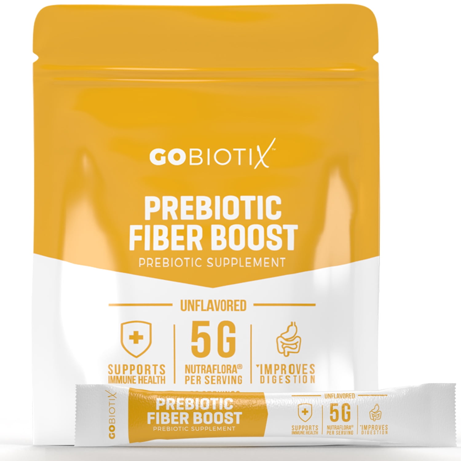 Fiber Boost Powder (Travel Packs) by GoBiotix | Prebiotic Supplement ...