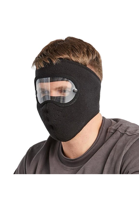 Fiber Breathable Mask with Windproof Visor and Anti-Fog Goggles for Cycling, Skiing, and Mountaineering