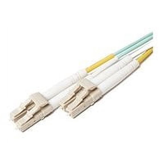 Fiber Cables Direct - Patch cable - LC/UPC multi-mode (M) to LC/UPC multi-mode (M) - 3 m - 0.1 in - fiber optic - duplex - 50 / 125 micron - OM4 - OFNR - jumper, pre terminated - aqua